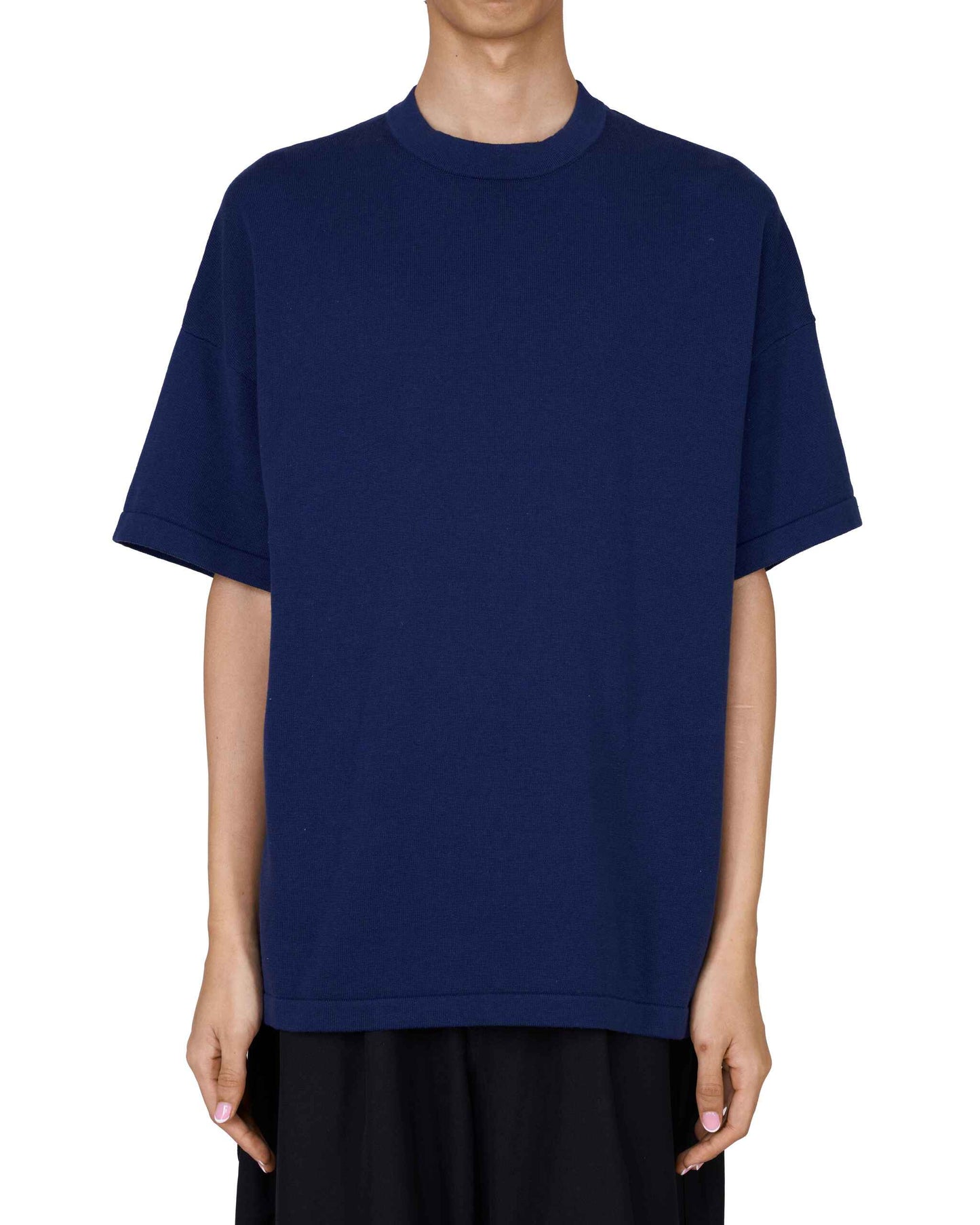 KNITTED MIDD COLLAR WITHDRAW HEM