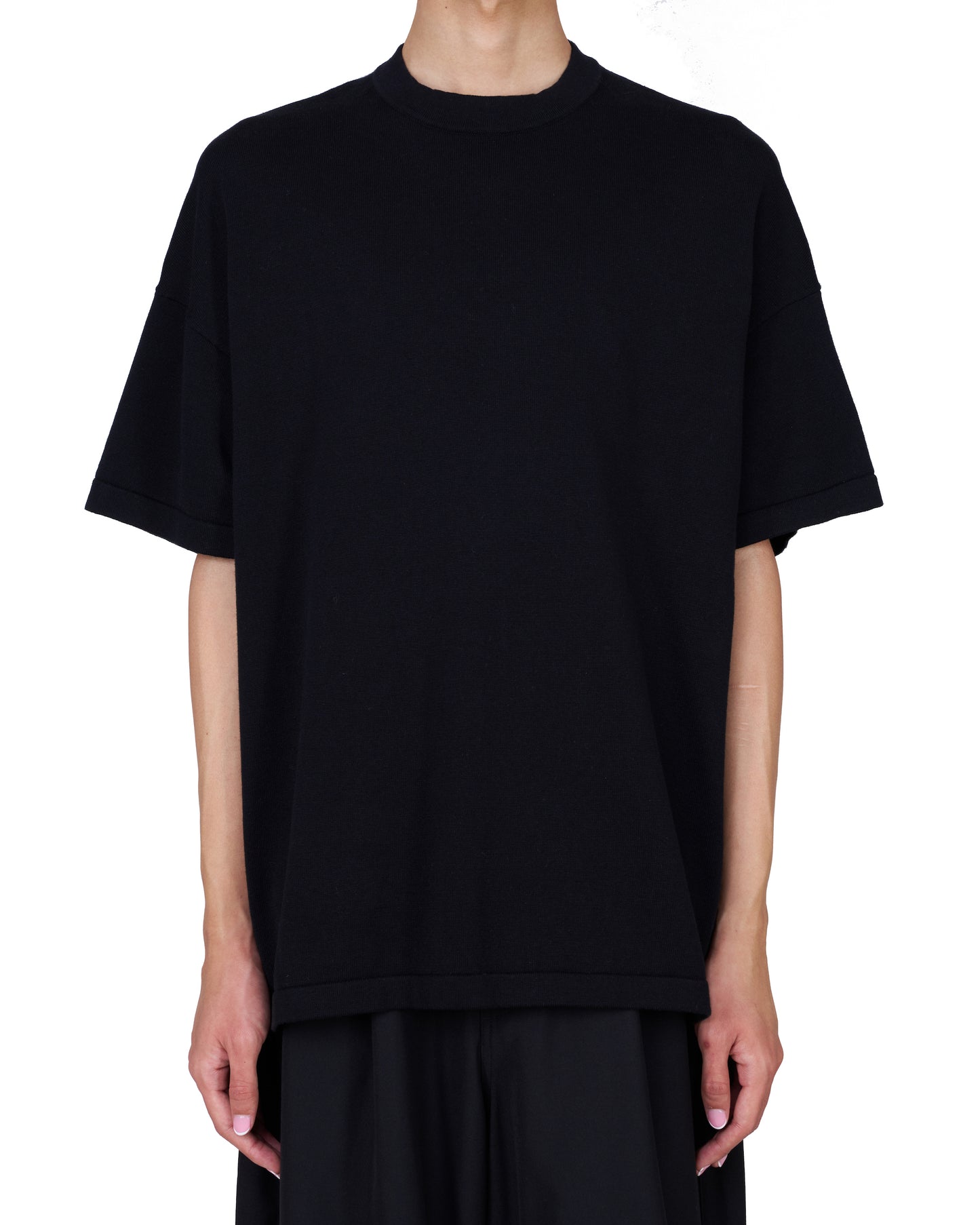 KNITTED MIDD COLLAR WITHDRAW HEM