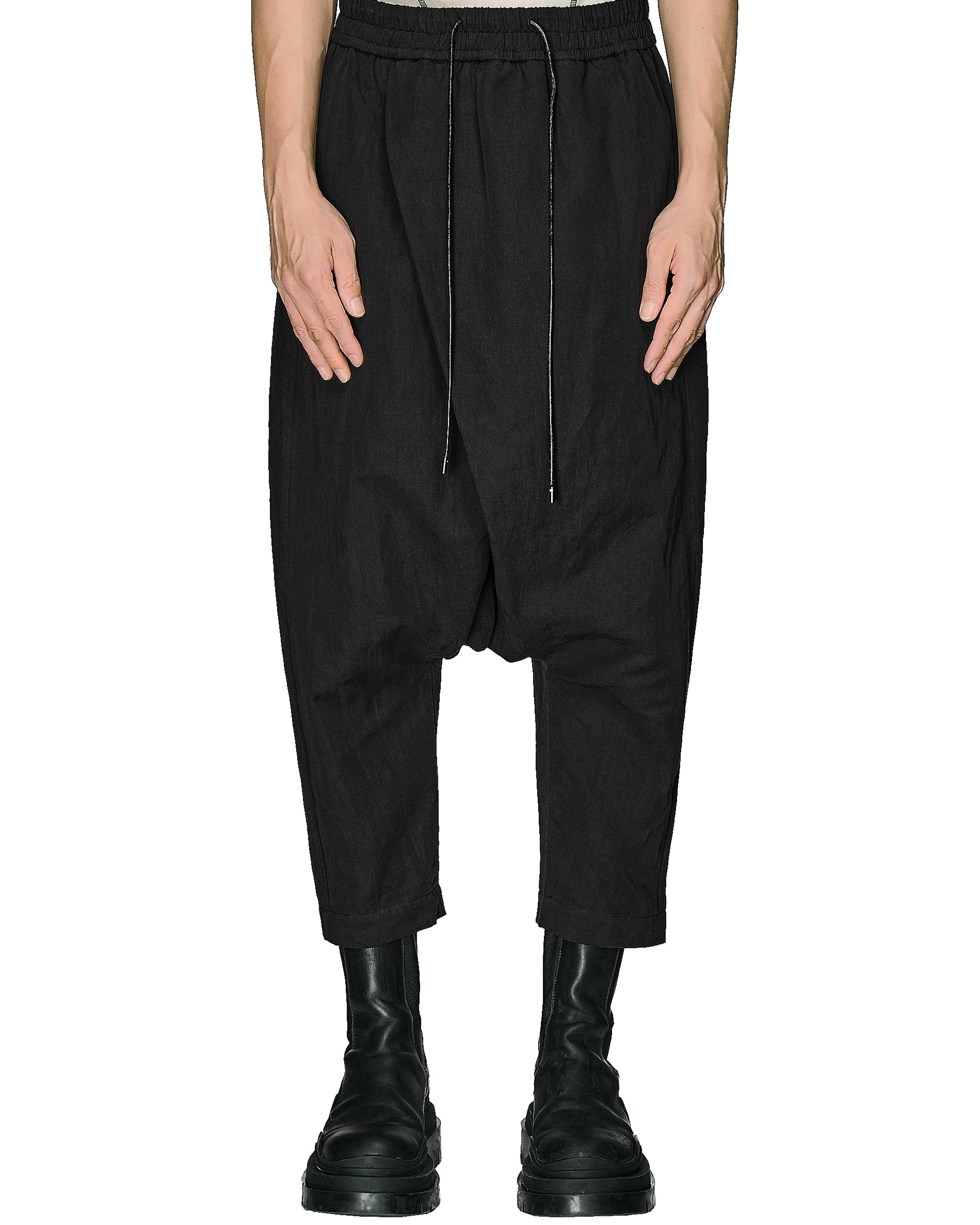 BLACK CROSS DRAPE DROP CROTCH – JOE CHIA ONLINE