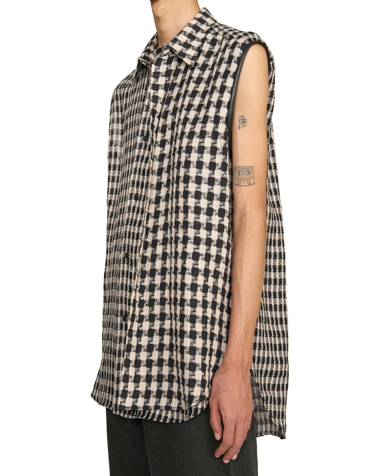 YAKAB SLEEVELESS LAYERED SHIRT